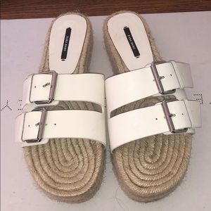Zara basic white sandals